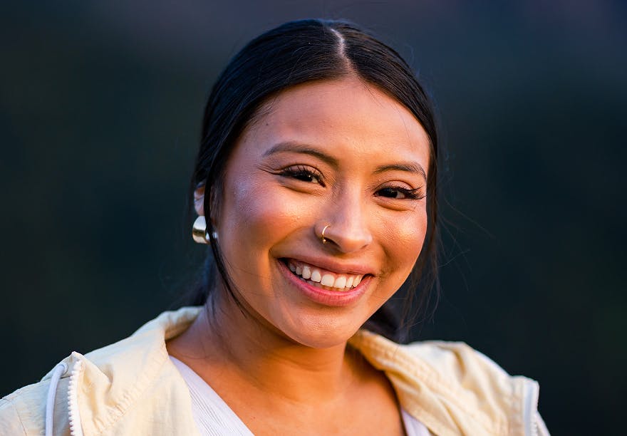 woman smiling
