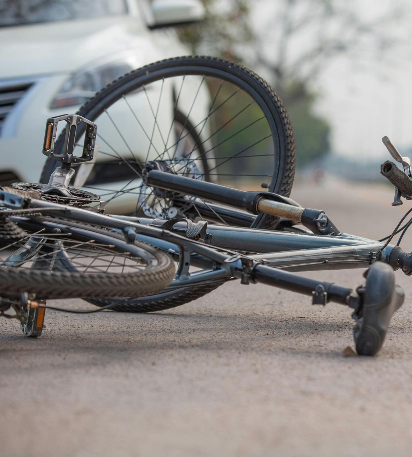 A crashed bicycle