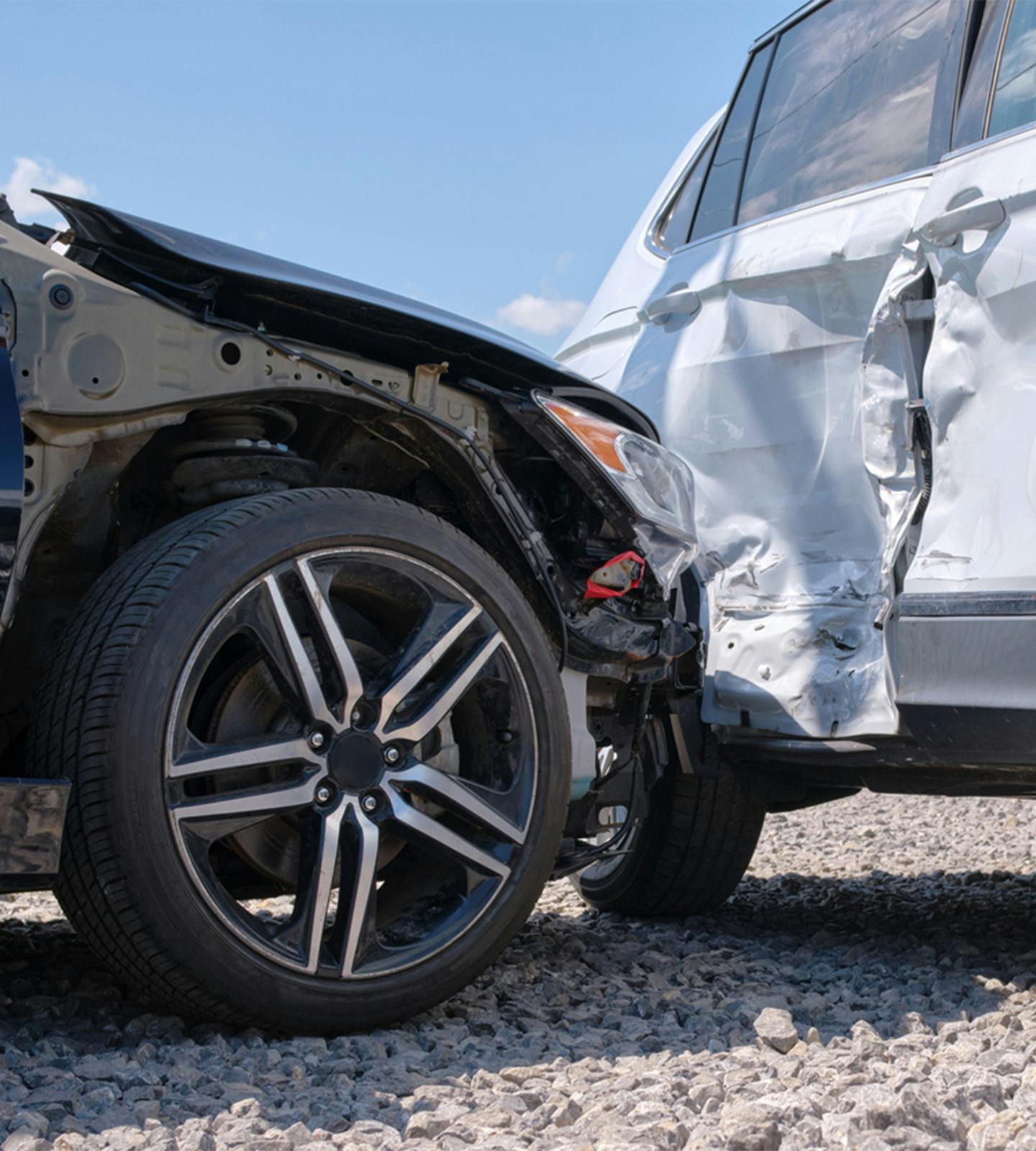 two cars in an accident