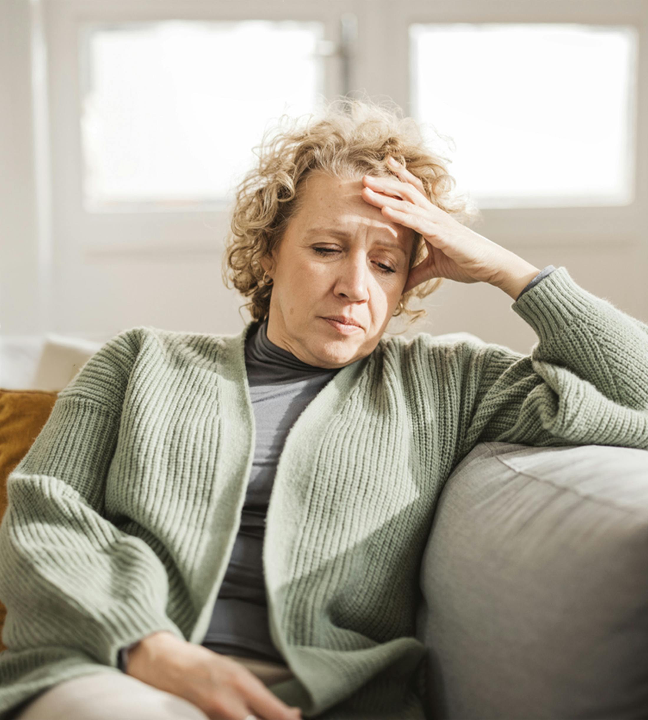 woman looking sad