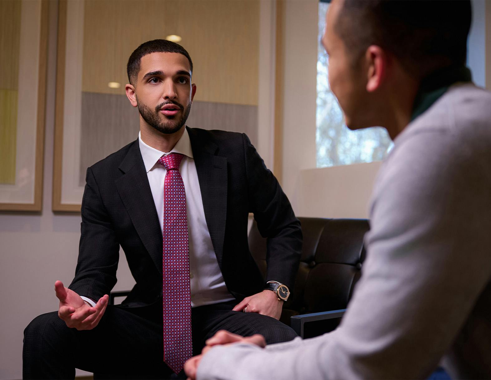 attorney talking to a client