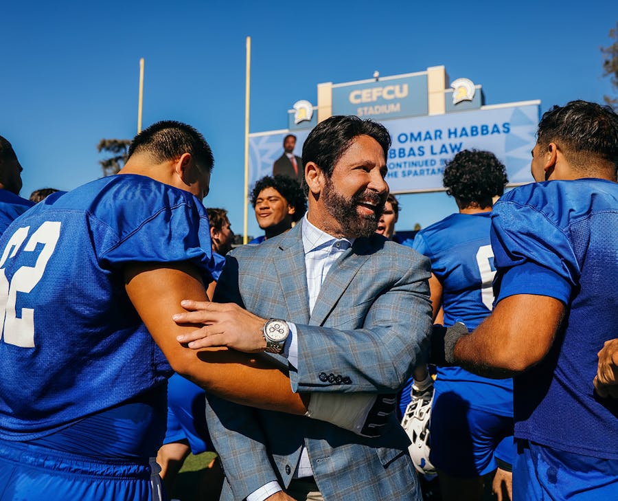 Habbas with some football players
