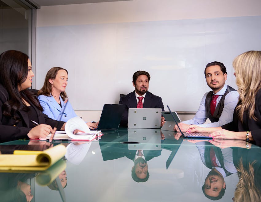 Habbas staff infront of the firm