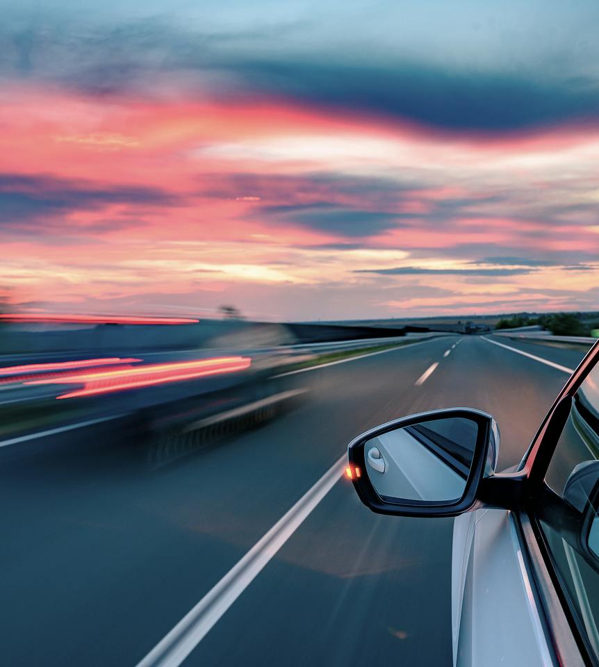 car driving on a road