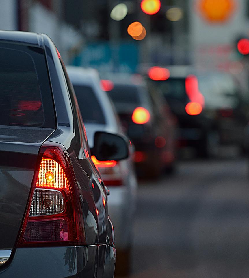 cars at a red light