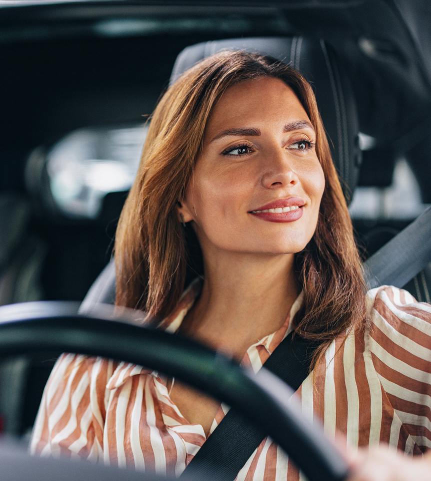 woman behind the wheel