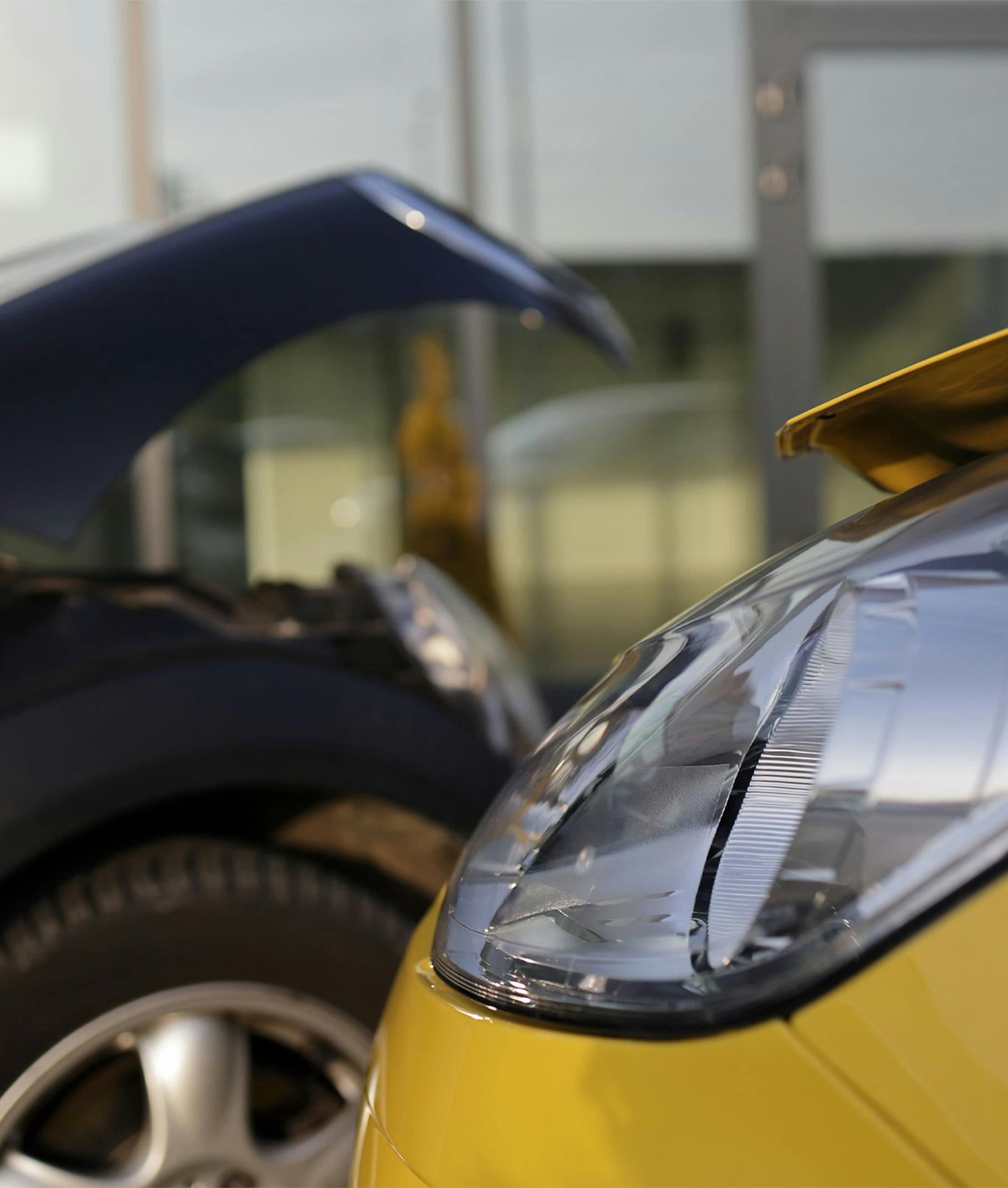 two cars in an accident