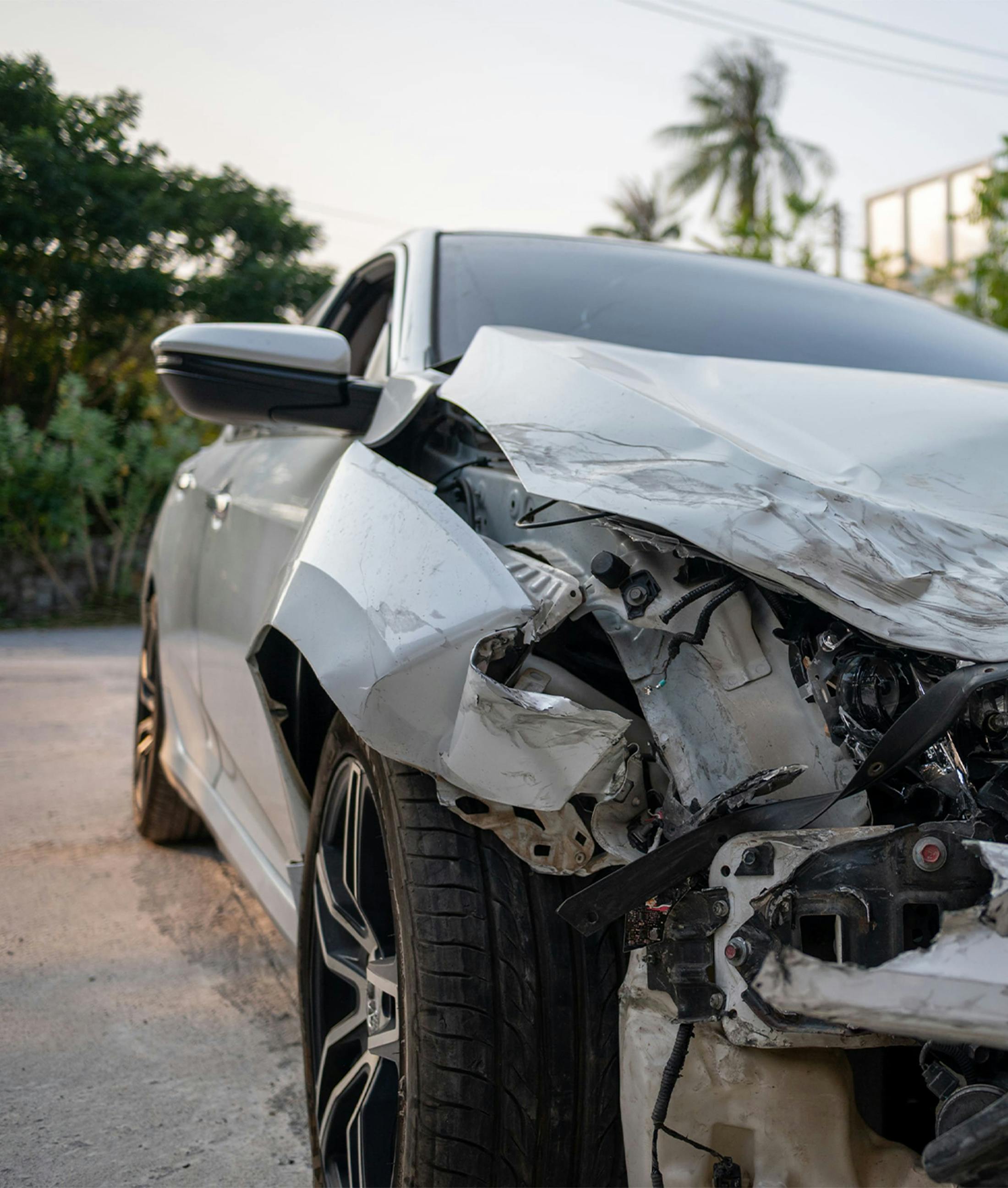 a smashed car
