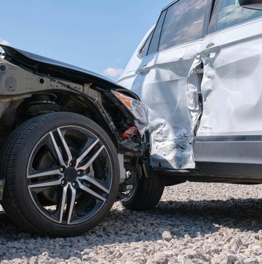 two cars in an accident