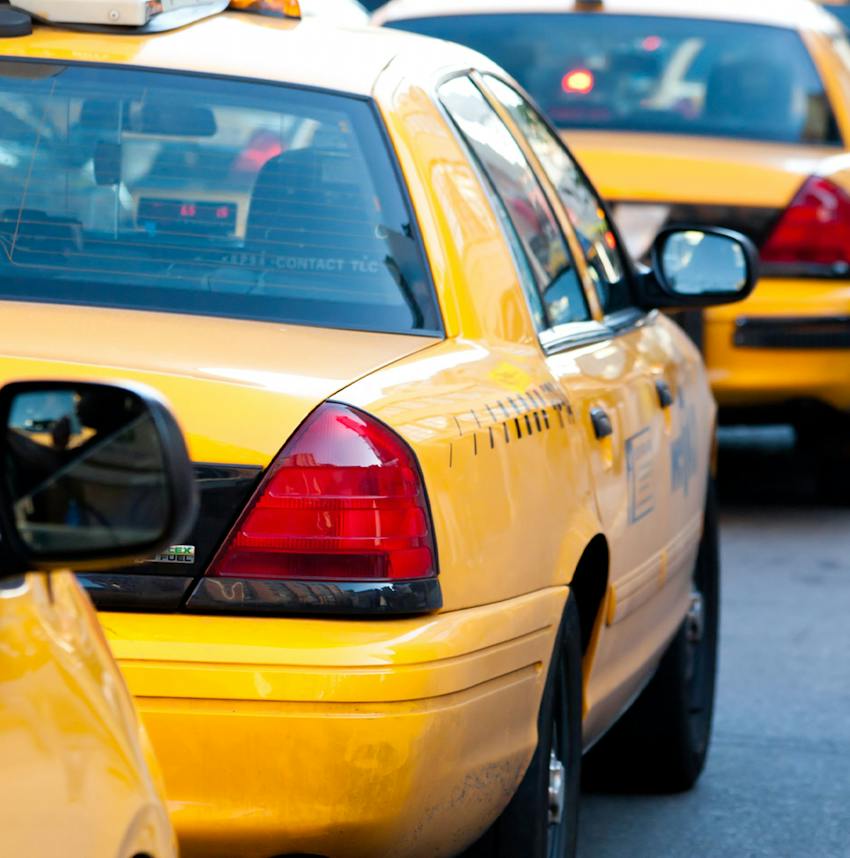 taxi cars in traffic