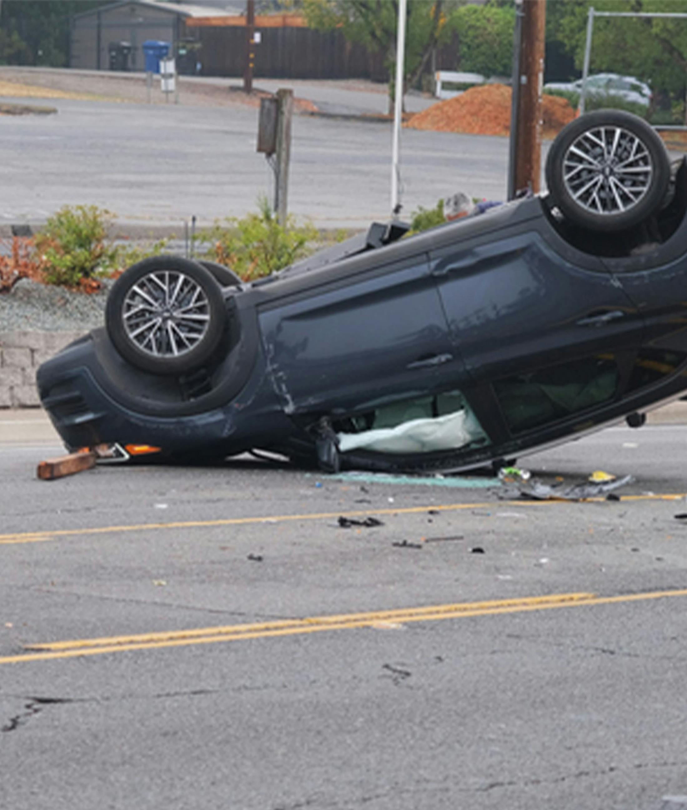 car that is upsidedown