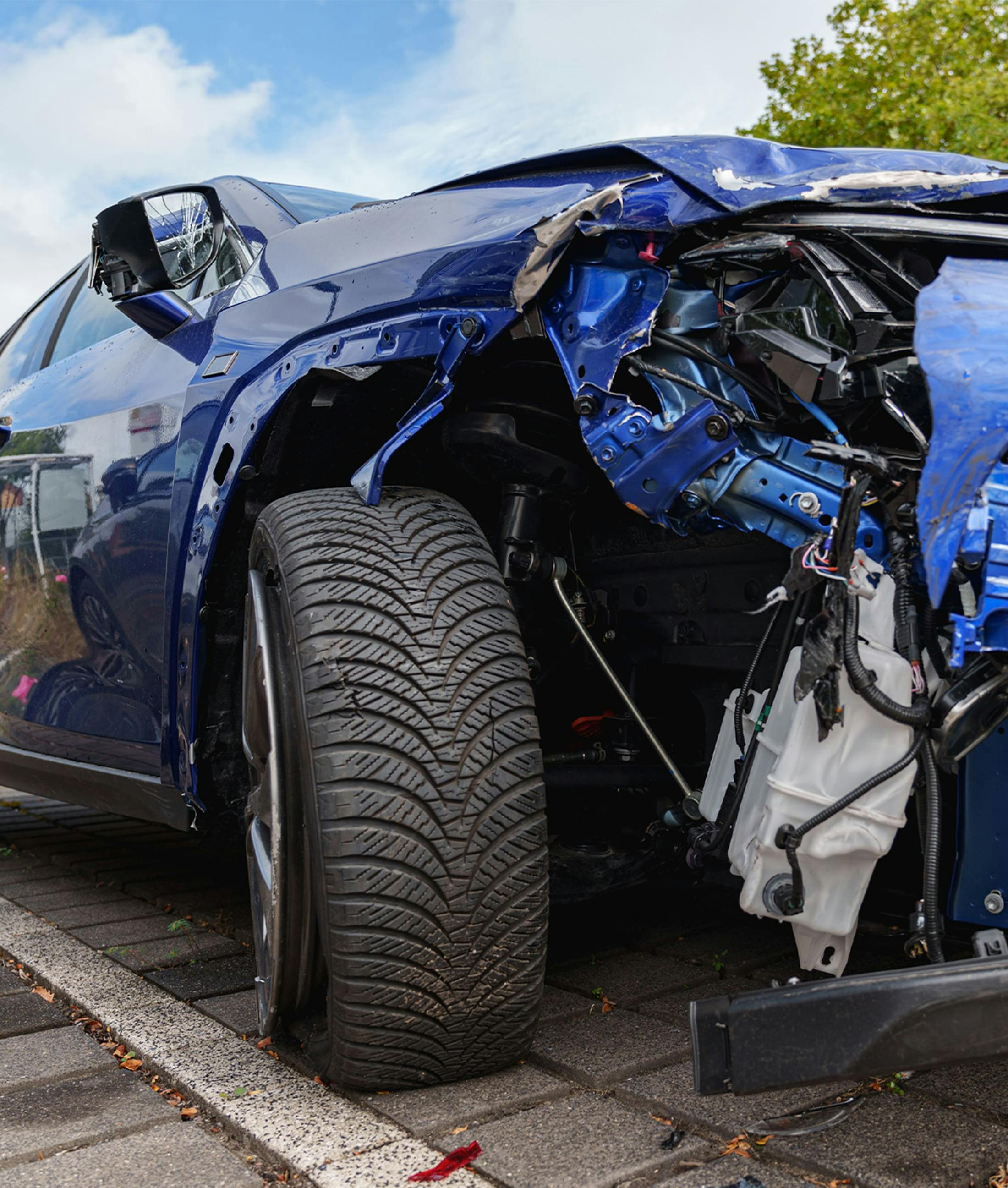 crushed car