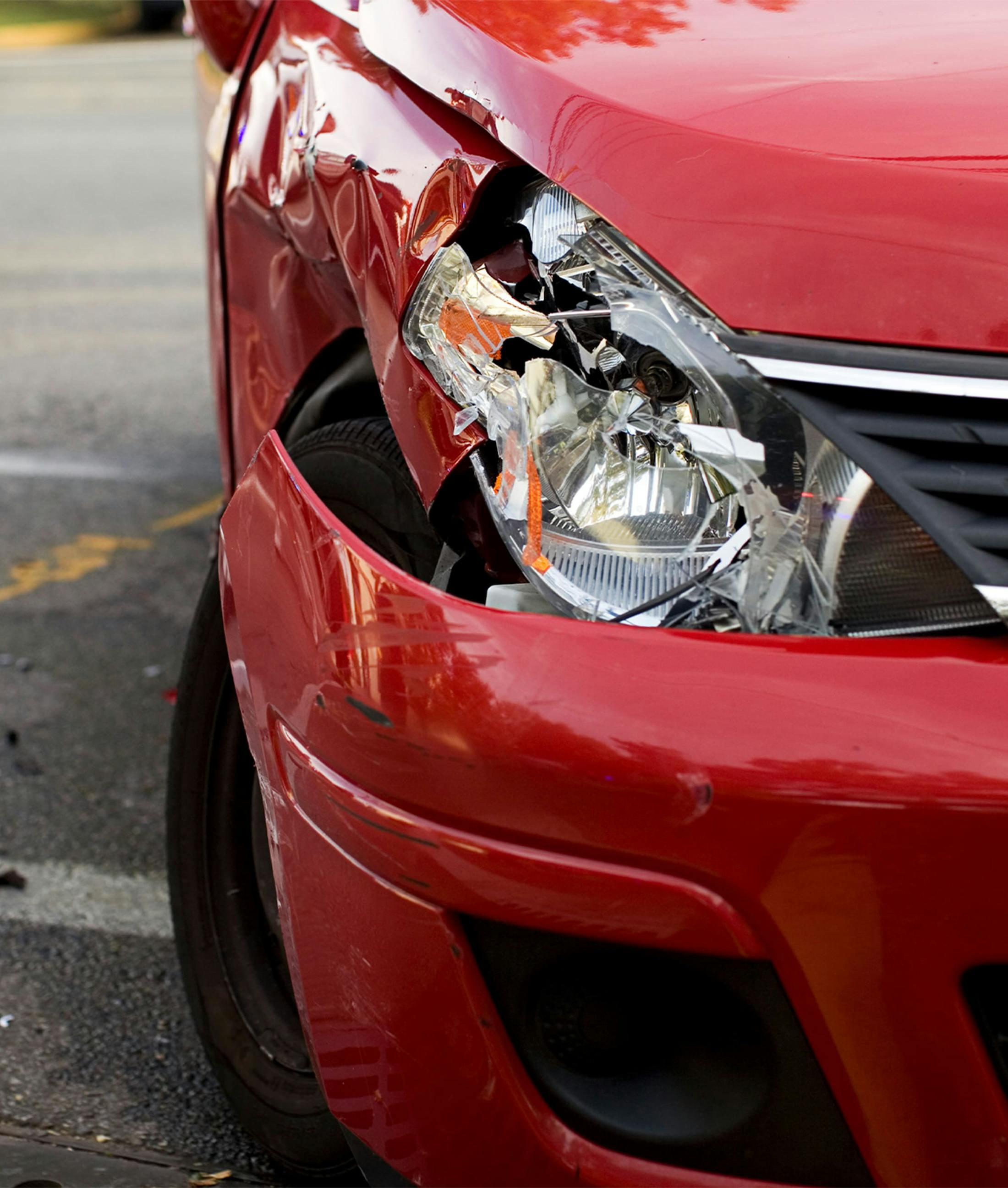 car headlight smashed