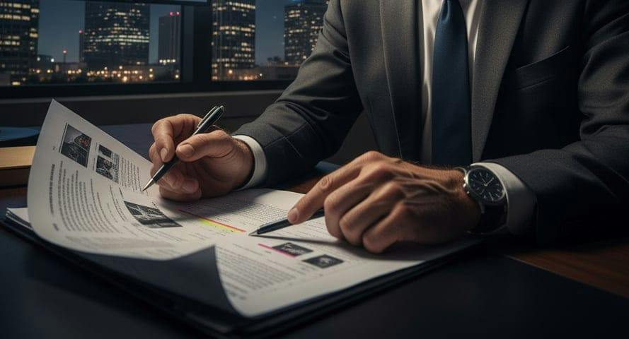 person looking at a document
