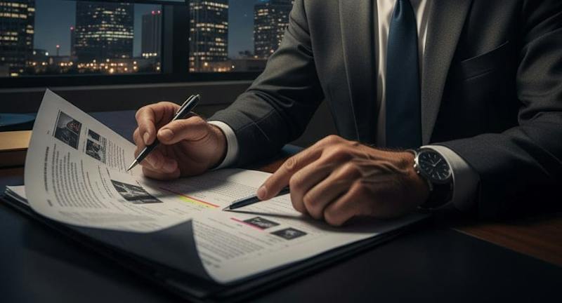 person looking at a document