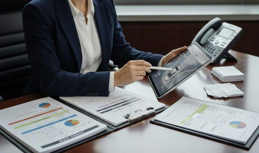 lawyer looking at documents