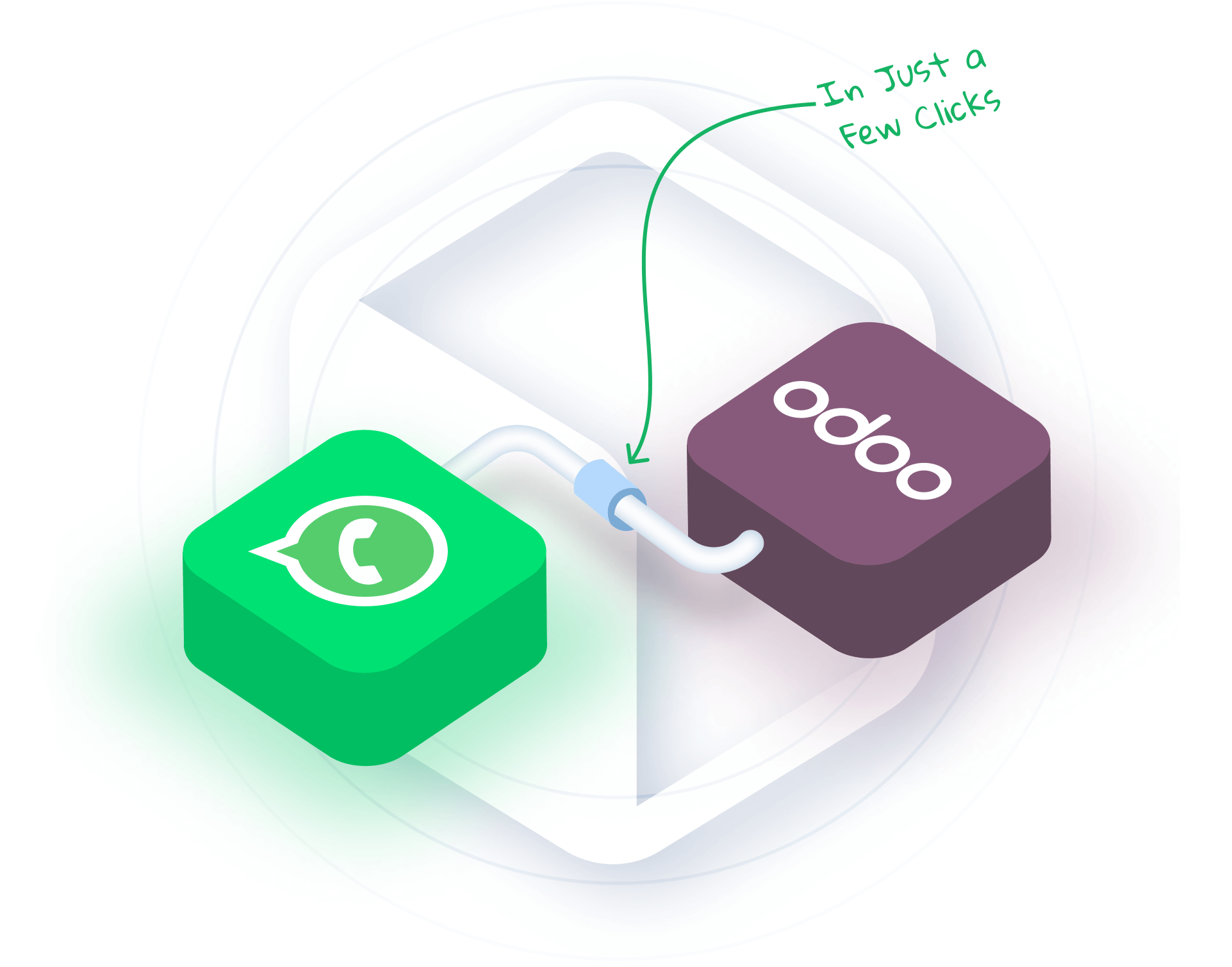 WhatsApp and Odoo icons