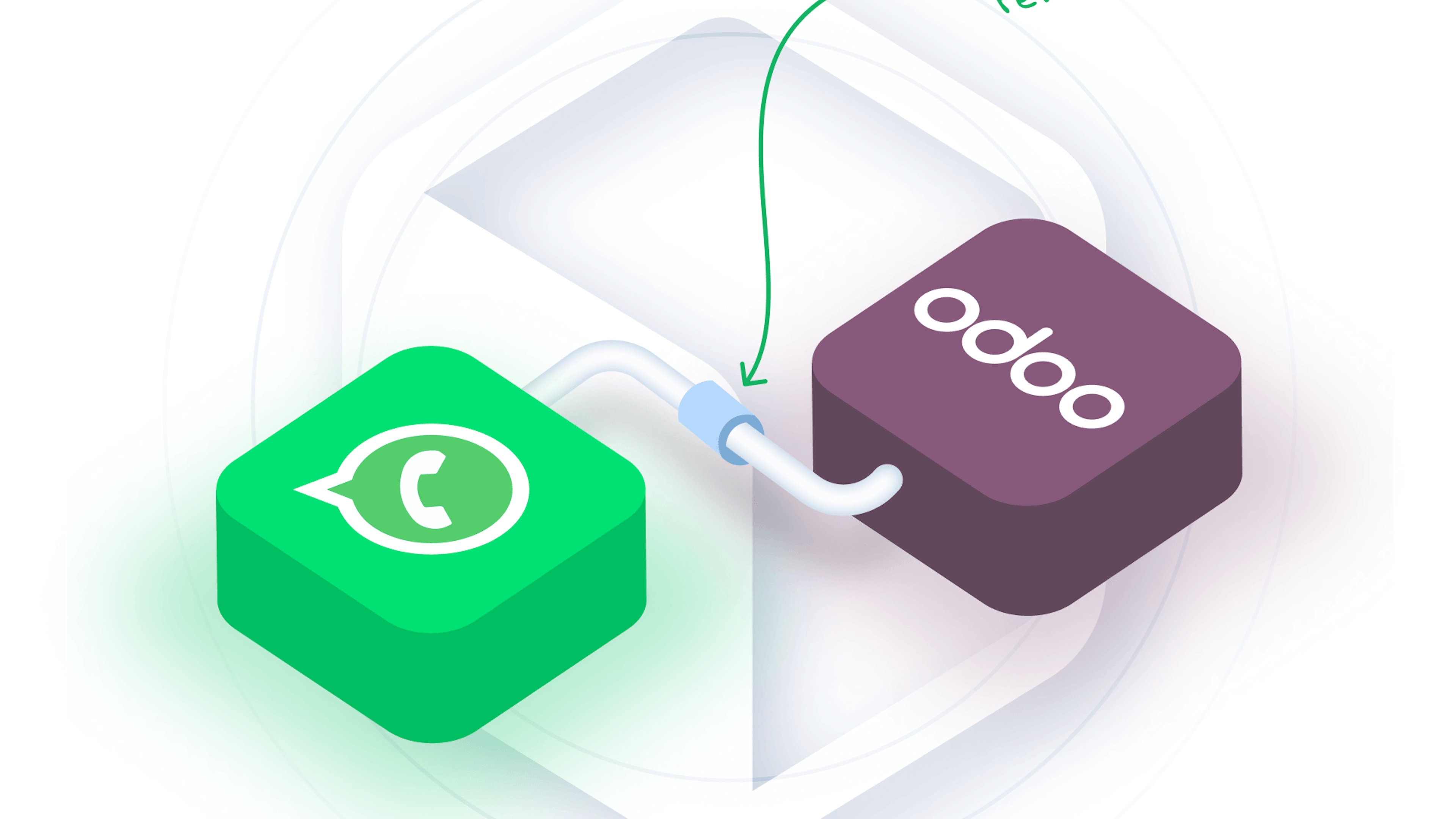 WhatsApp and Odoo icons