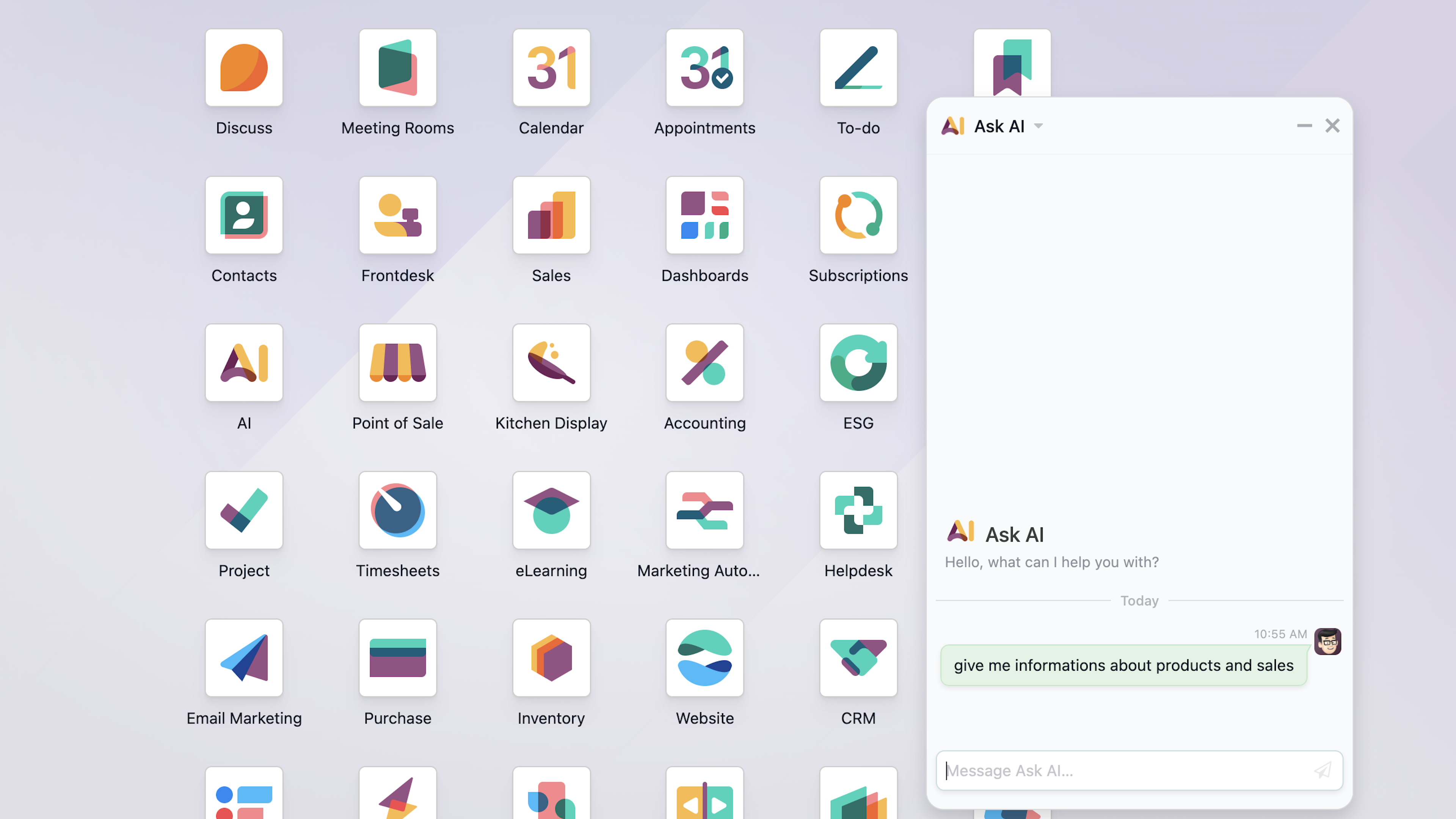Chat with Odoo's AI