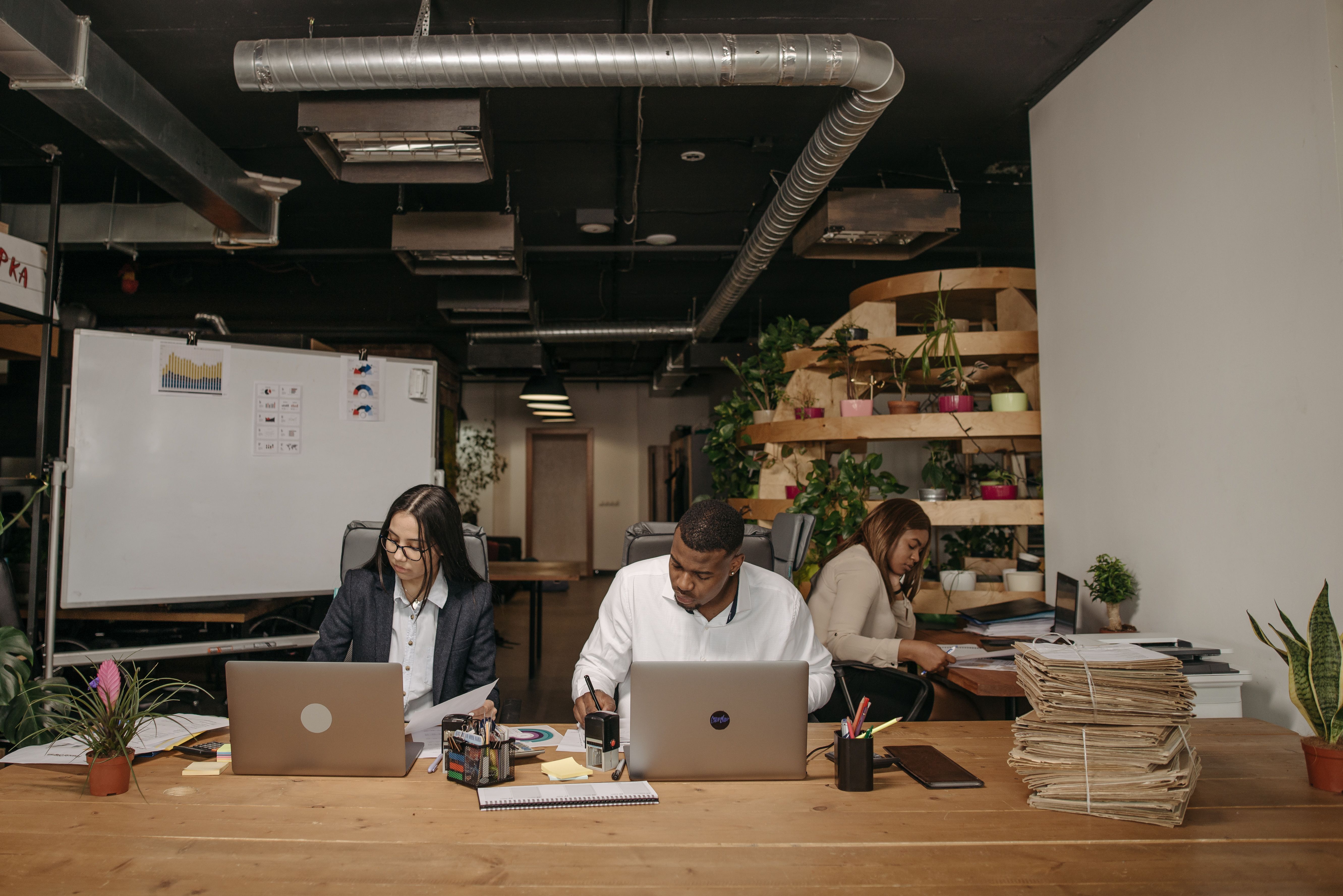 People working in an office