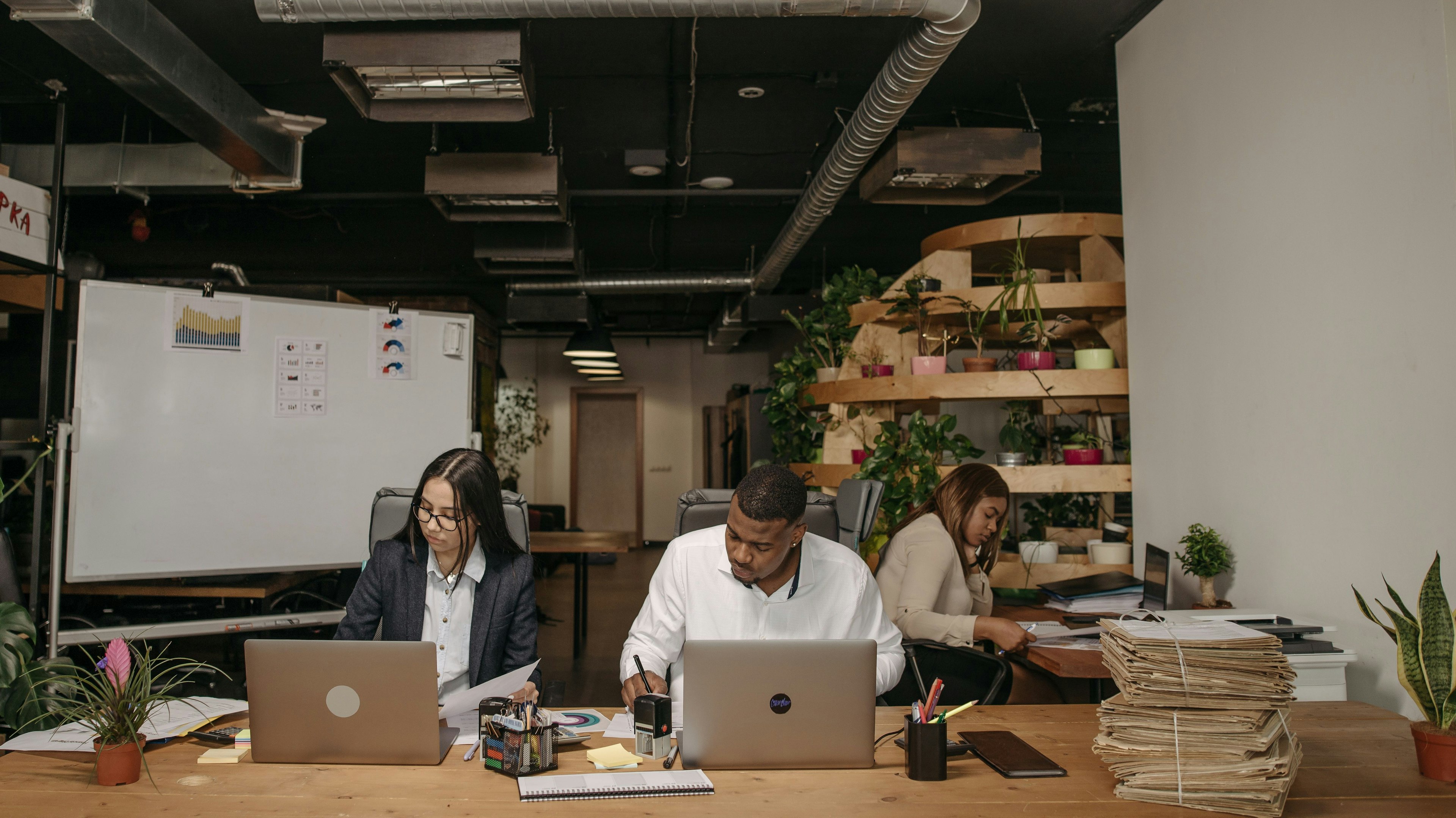 People working in an office