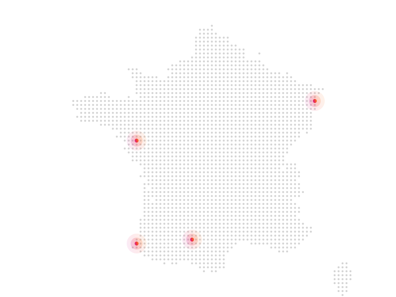 Map of Our Offices in France