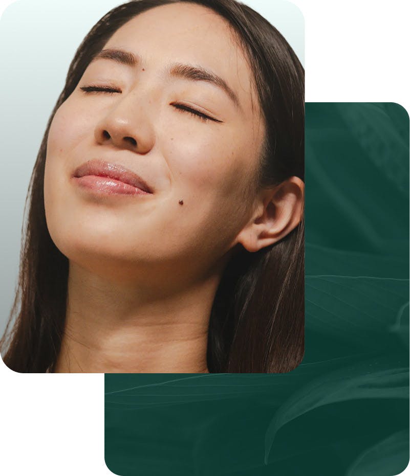 woman with eyes closed