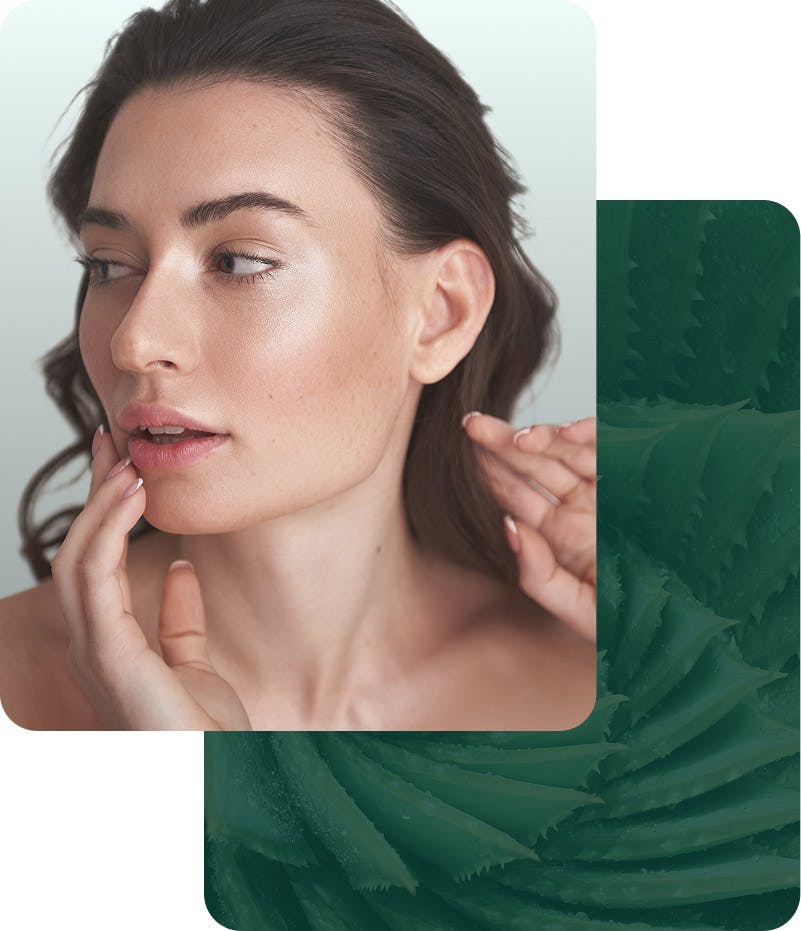 woman touhcing chin