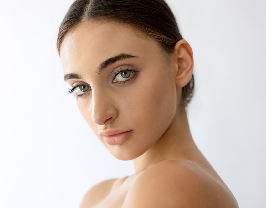 woman looking at camera