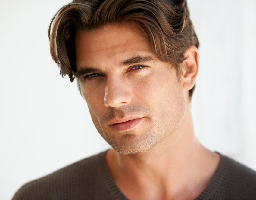 man squinting