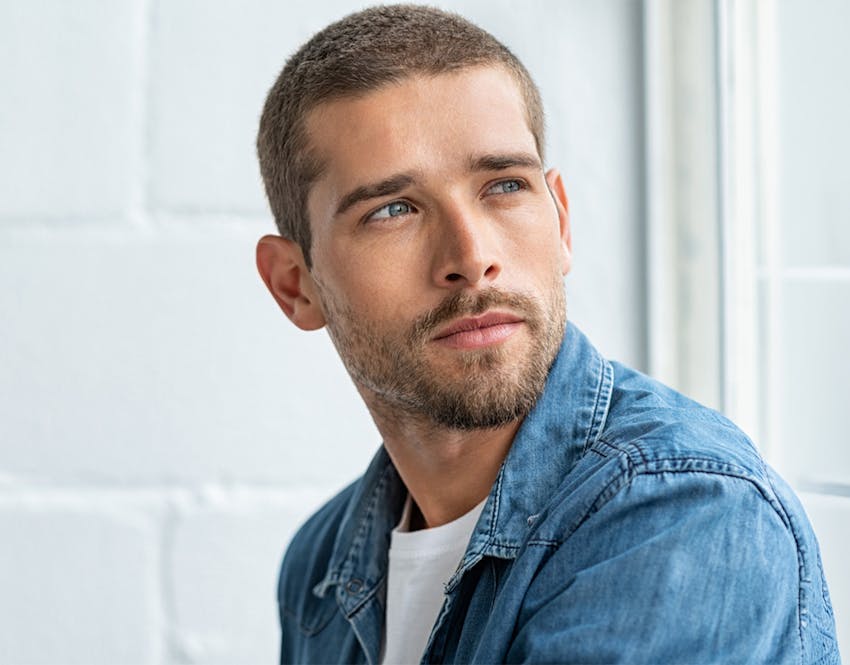 man looking over shoulder
