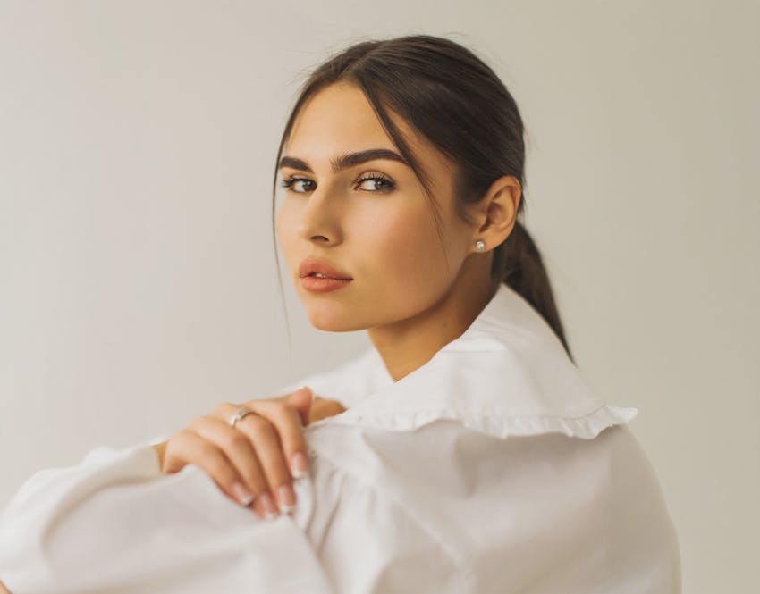 woman looking to the side