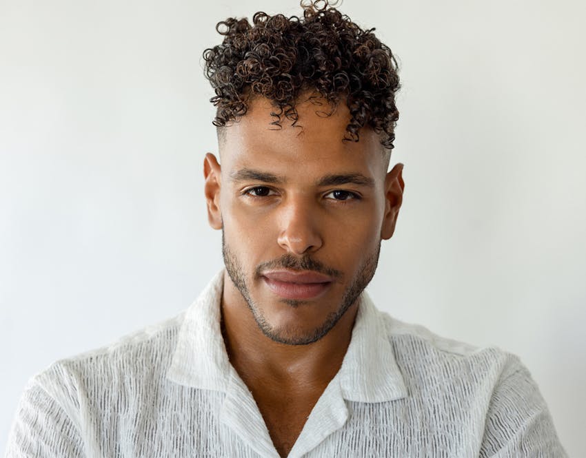 man looking at camera