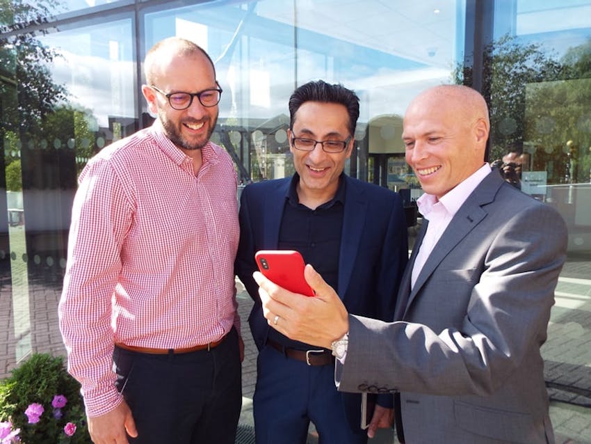 Jon Shayler of Erudus with Aman Shergill and James Clarkson of SwiftCloud 