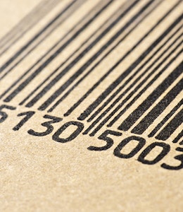 GTIN A black and white barcode closeup