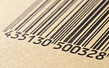 A black and white barcode closeup 