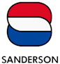 Red White and Blue Sanderson Logo with Sanderson Text