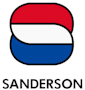 Red White and Blue Sanderson Logo with Sanderson Text