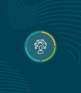 Datapool Icon dark blue background with fingerprint mural with centralised erudus datapool logo