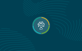 Datapool Icon dark blue background with fingerprint mural with centralised erudus datapool logo