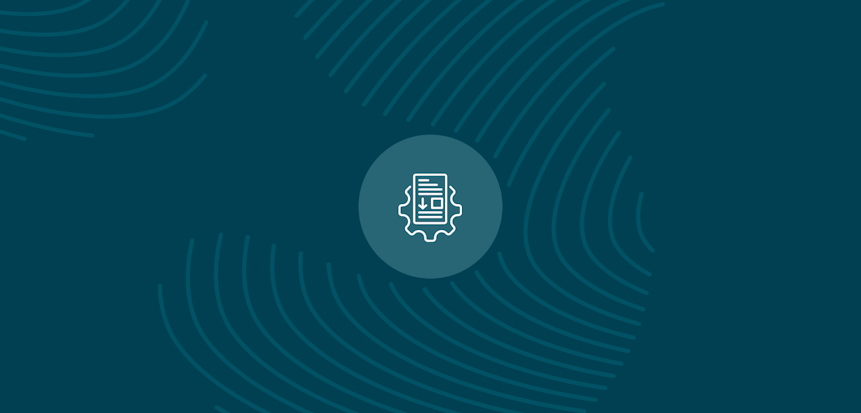 Blue Erudus Release Notes Icon on blue background with fingerprint illustration across background 