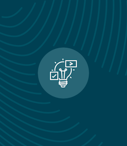 Erudus Tips & Tricks Cover Art Blue Erudus tips and tricks lightbulb icon in the middle of a dark blue background with light blue fingerprint pattern