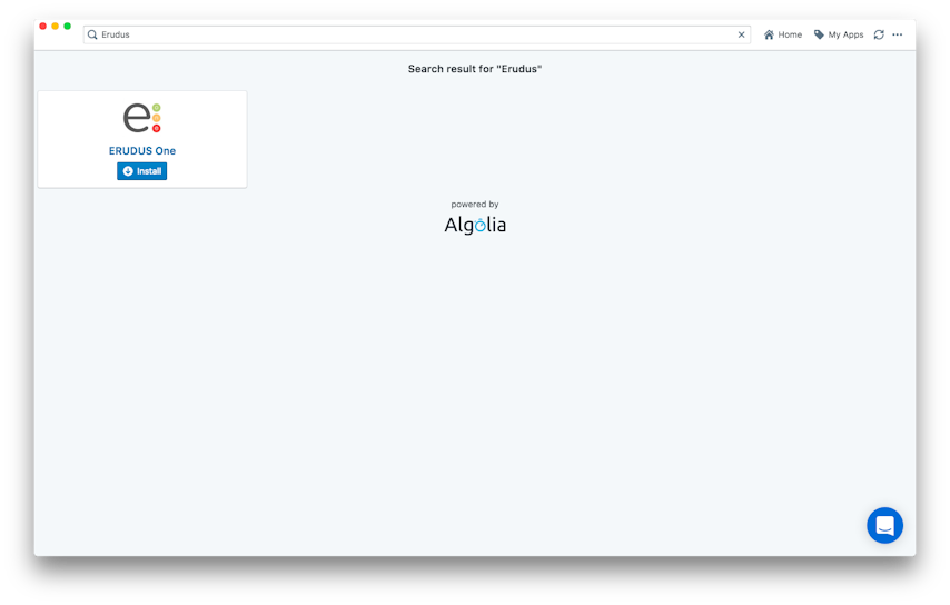 Installing Erudus on Webcatalog Webcatalog webpage with option to Install Erudus One as an app