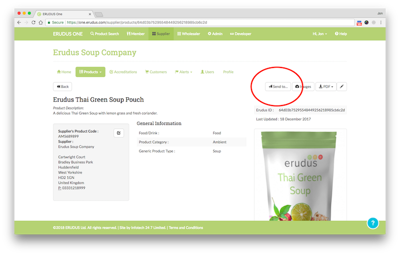 Manufacturers can send specifications to non Erudus users. Erudus thai green soup product specification in the erudus supplier page