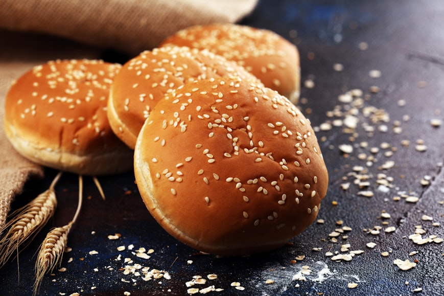 Sesame Seeds 4 sesame seed brioche burger buns