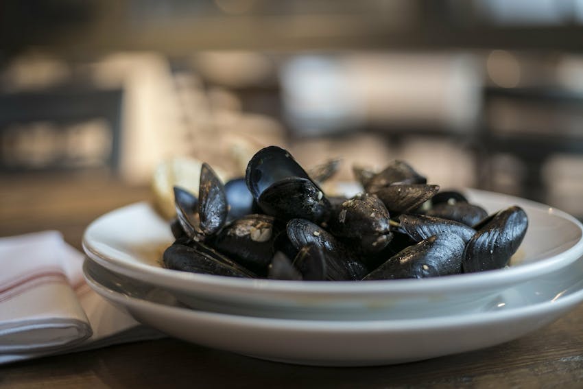 a plate of mussles 