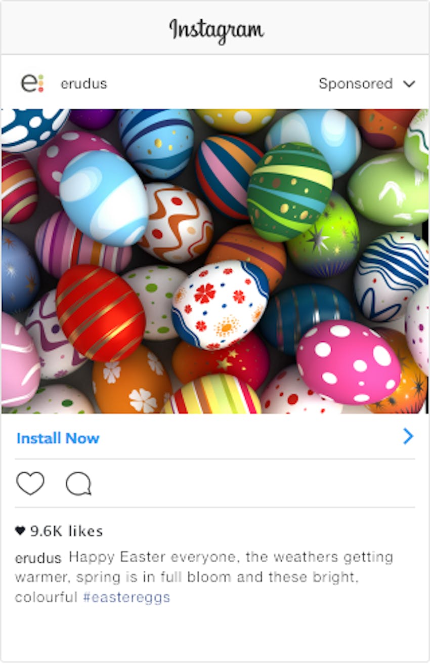 mockup instagram post from erudus calling food service outlets to get ready for easter