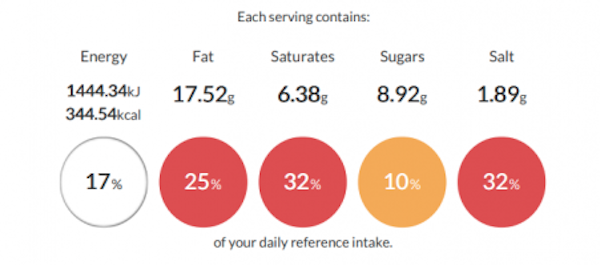 erudus product specification for potato bacon and pea salad with nutrition and calorie information 