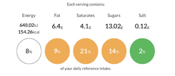 erudus product specification for doves farm gluten free lemon tart with calorie and nutritional information 