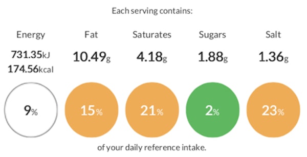 erudus starling artisan food tomato and chorizo tapas product specification with nutrition and calorie information  